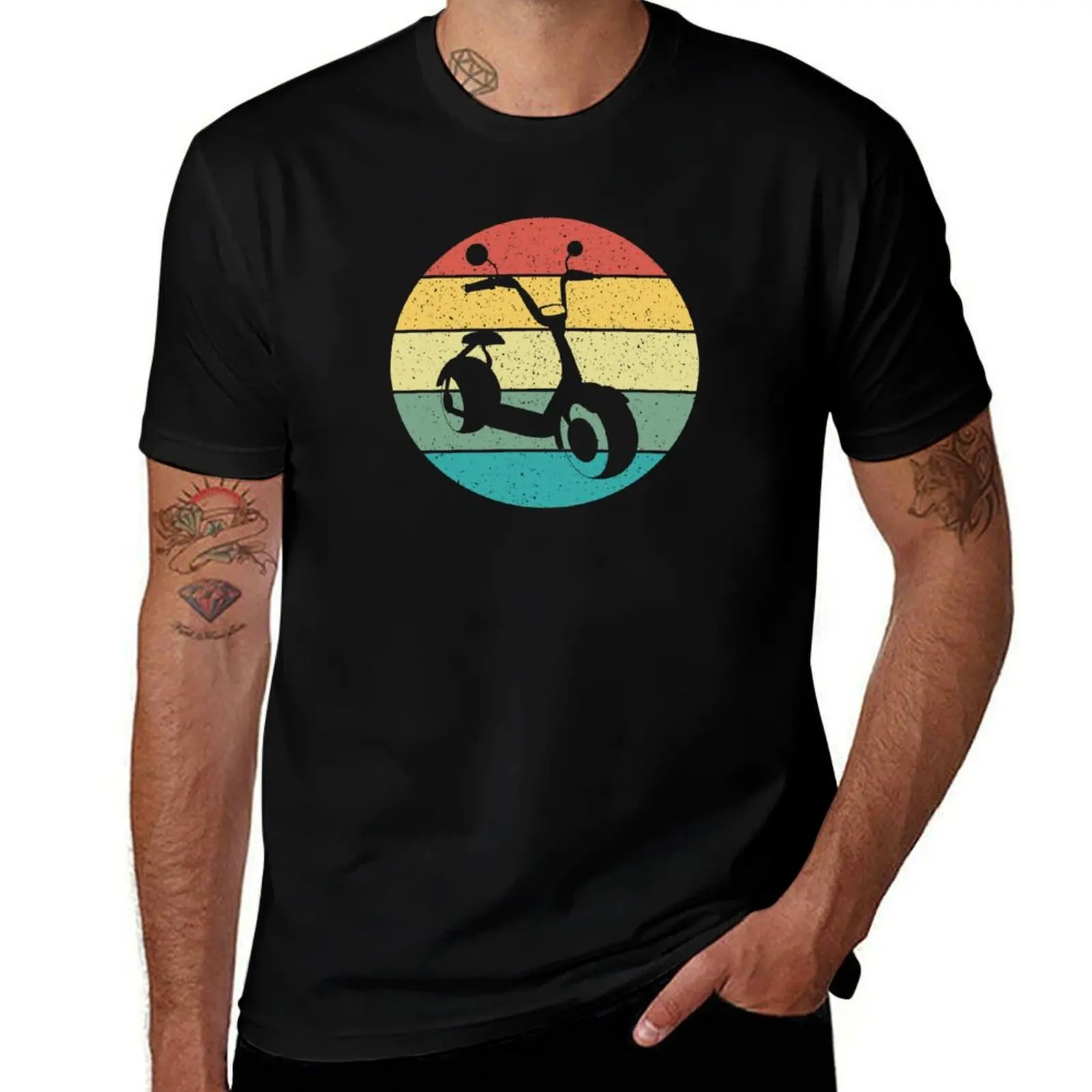 Retro Vintage E-Scooter Electric Scooter T-Shirt Lightweight Casual Summer T-Shirt