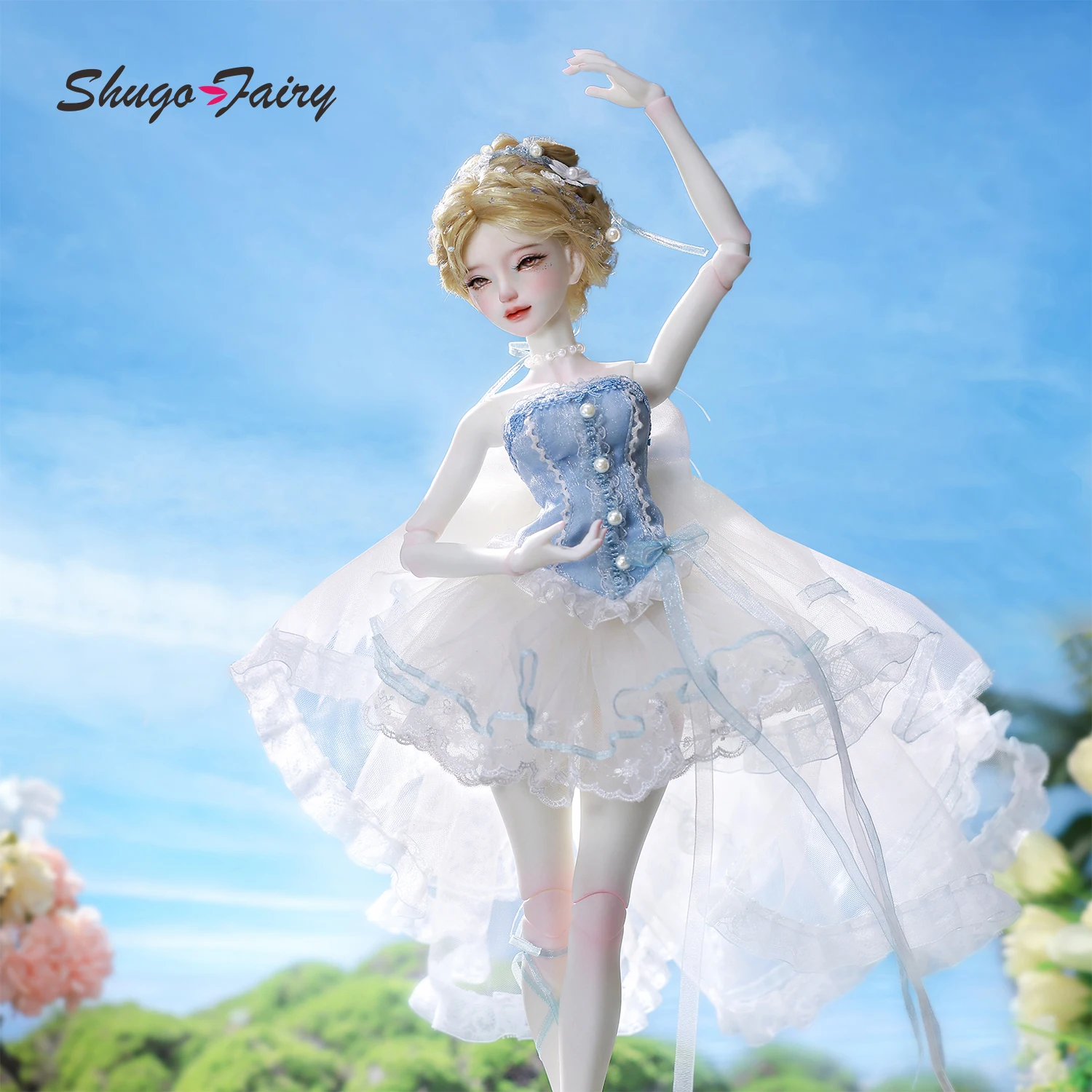 ShugaFairy BJD Doll 1/4 Xana G Summer Translucent Series Ballet Fully Handmade Poseable Resin Figure with Fullset Dress