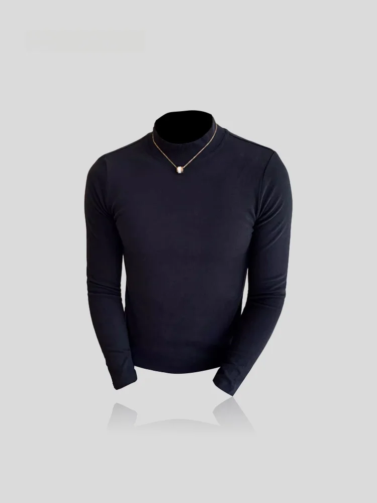 

Men's Long Sleeve Shirt Slim Fit Thermal Half High Collar Base Layer T-Shirt Fashionable Sun Protection Clothing