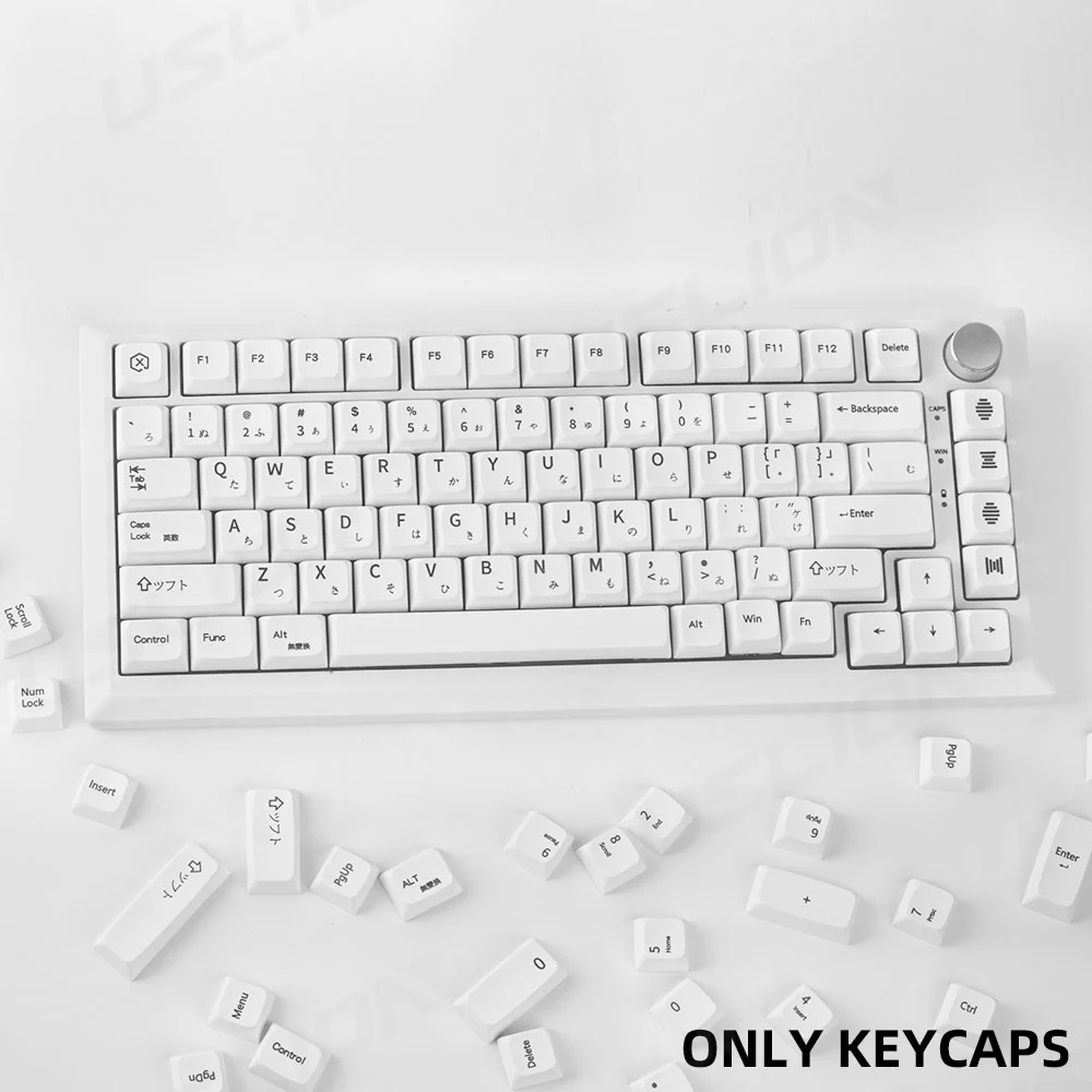 Imagem -02 - Xda Perfil Keycaps para Teclado Mecânico Japonês e Inglês Estilo Branco Minimalista Interruptor mx Sublimação Pbt 127 Teclas