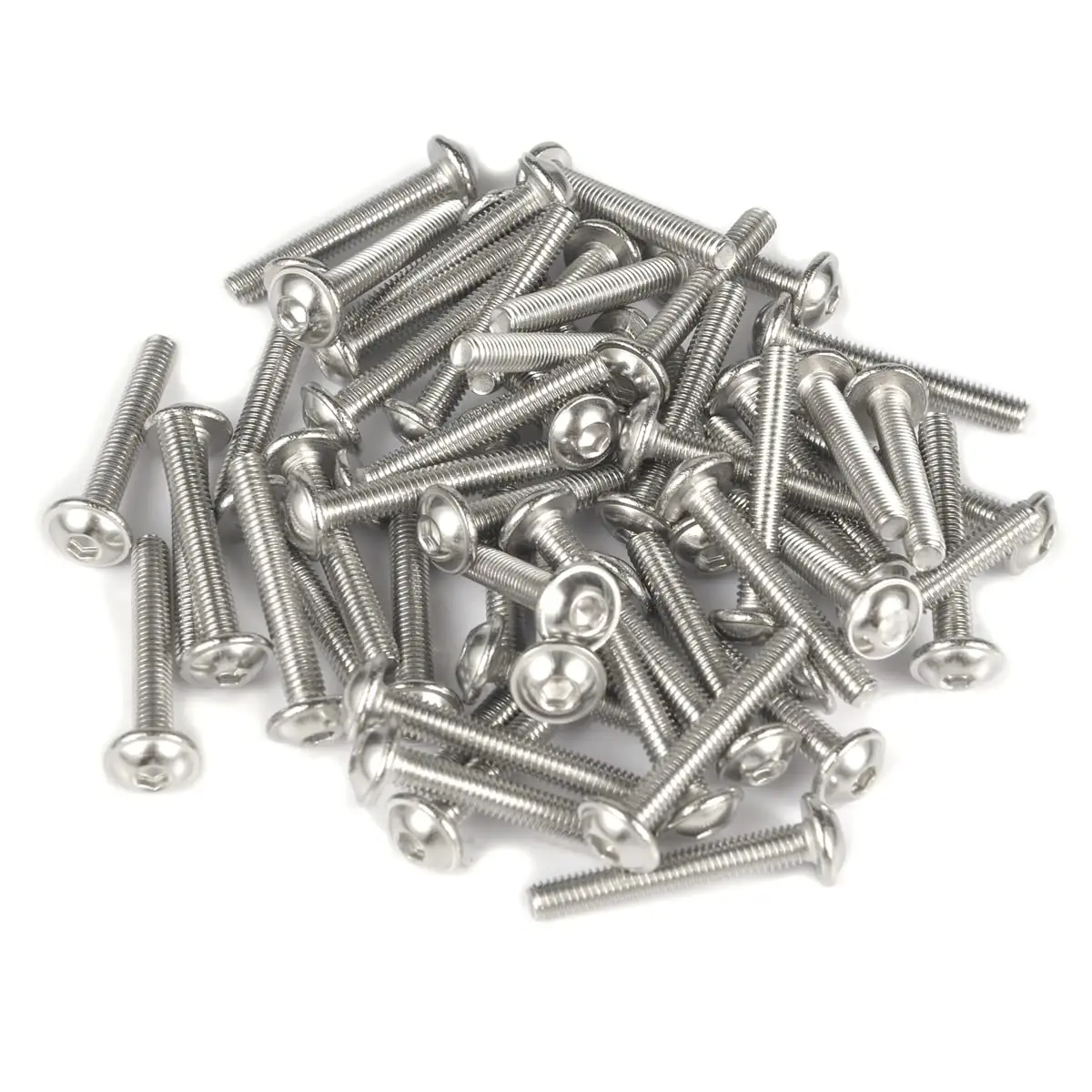 1~50Pcs 304 Stainless Steel Flanged Hex Socket Button Head Screws M2 M2.5 M3 M4 M5 M6 M8 M10 Furniture Machinery Fasteners