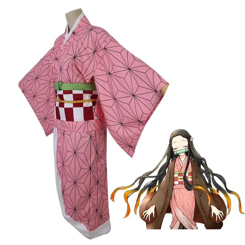 

Ghost Slayer Blade Adult Set Cosplay Kimono Anime Costume Halloween Costumes for Womena;6'x,9;y'