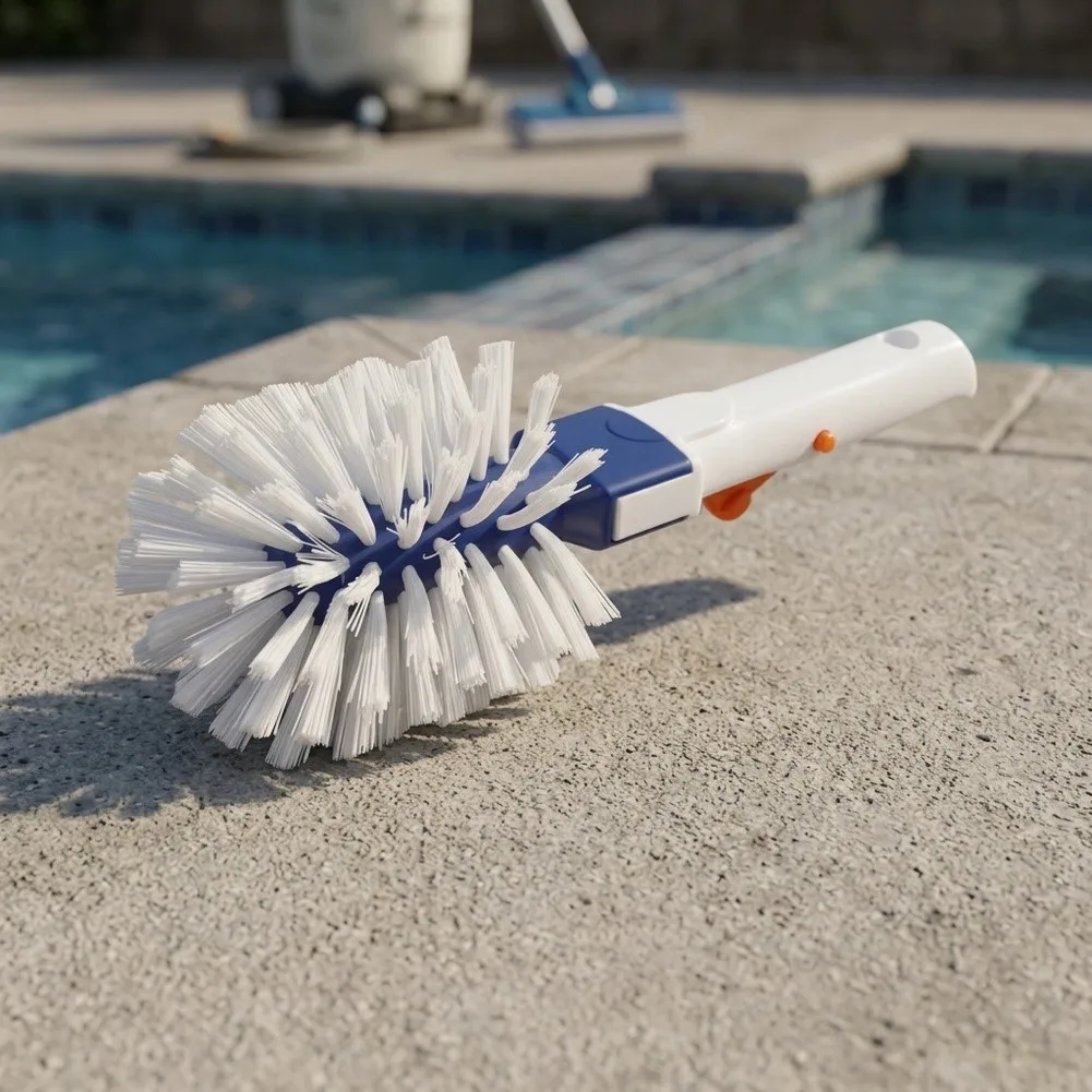 Efficient Cleaning Round Bristles, Gentle on Surfaces, Effective Removal of Dirt and Debris Pool Step Cleaning Brush