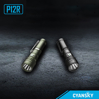 Cyansky Powerful LED Flashlight 1300 Lumen Tactical Flashlights Rechargeable EDC Pocket Flashlights Magnetic Tail Camping P12R