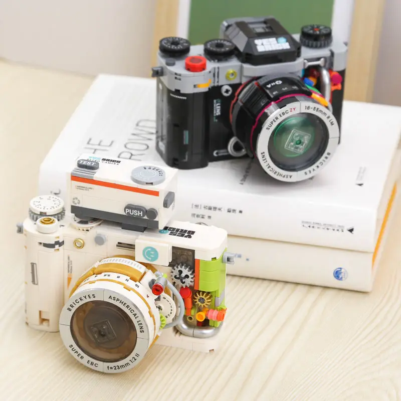 2025年新作 組み立てブロック DIYカメラモデル ままごとクリエイター 組み立ておもちゃ 子供の誕生日 女の子へのプレゼント パズル 手作り