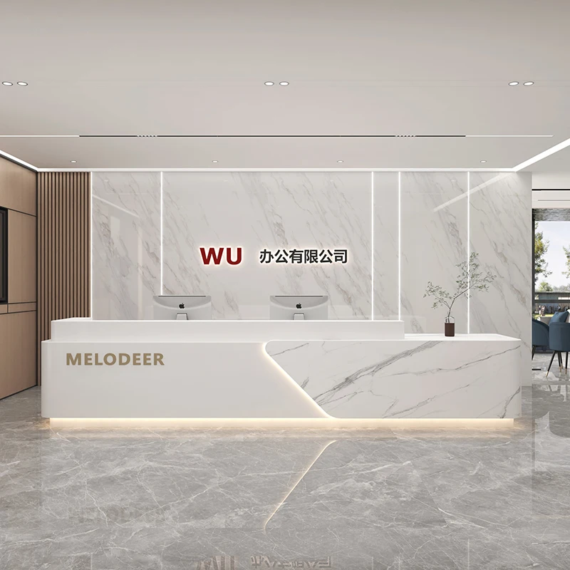 

Beauty Luxury Reception Desks Modern Shelves Restaurant Company Reception Desks Design Organizers Scrivania Trendy Furniture