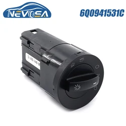 NEVOSA 6Q0941531C For VW Polo 2002 2003 2009 Car Master Headlights Knob Front And Rear Fog Light Switch Rotary Button 6Q0941531N