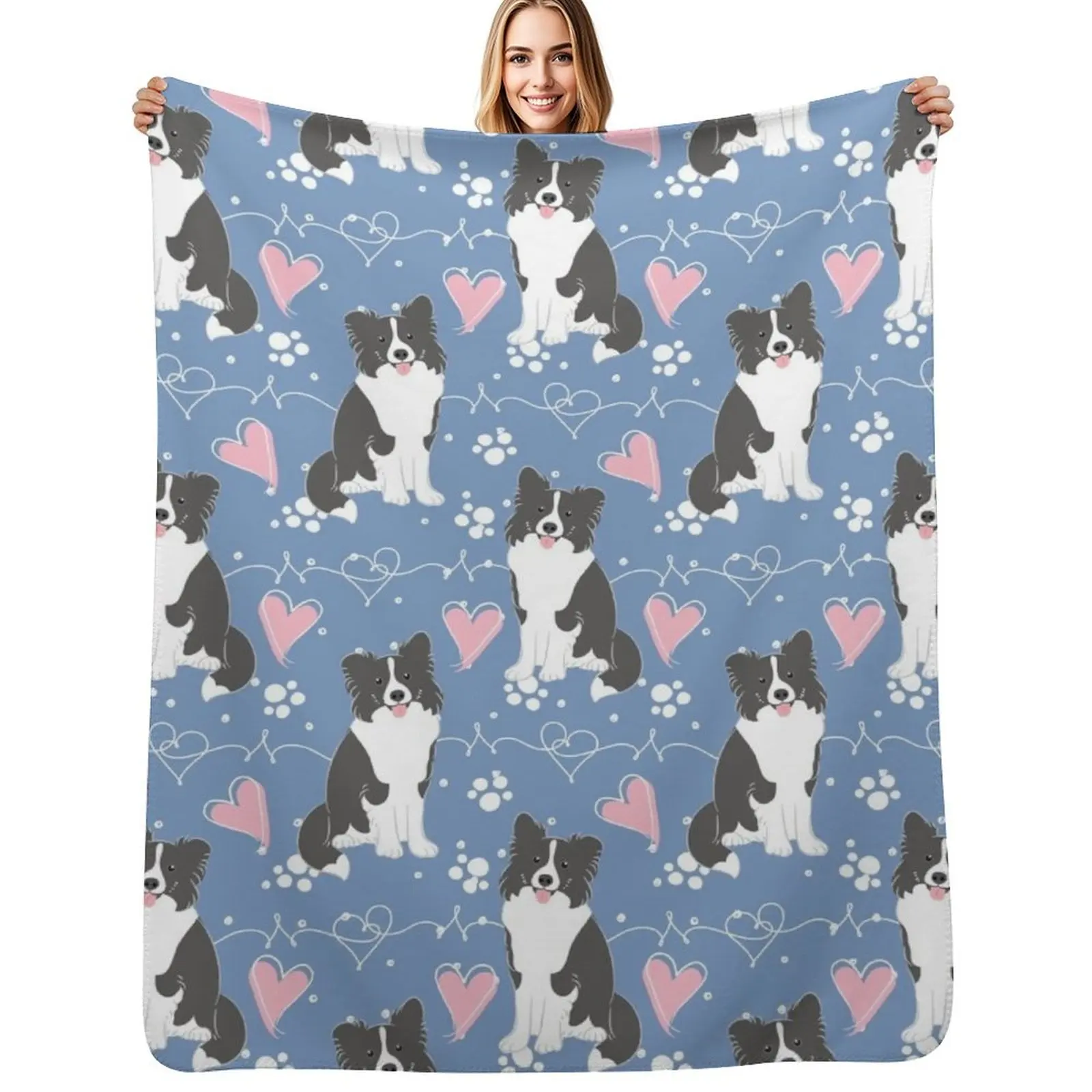 LOVE Border Collie - Black and White 3 Throw Blanket sofa bed Single cosplay anime Multi-Purpose Blankets