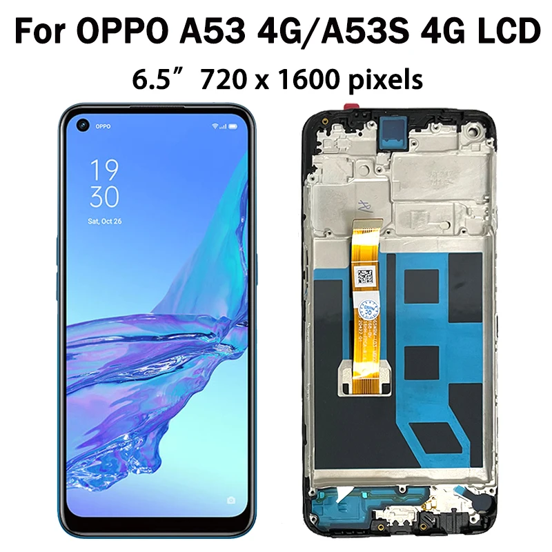 ЖК-дисплей 6,5 дюйма, 90 Гц, для Oppo A53s 4G CPH2139, детали для замены ЖК-дисплея для Oppo A53 4G CPH2127, рамка