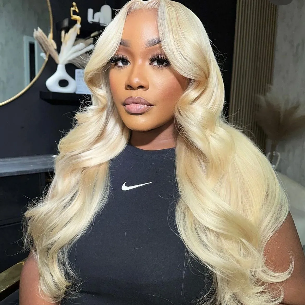 Perruque Lace Front Wig Body Wave Brésilienne Naturelle, Cheveux Humains, Blond 613, 13x6, HD, Ultraviolette, 100%, 40 Pouces, au Choix, pour Femme