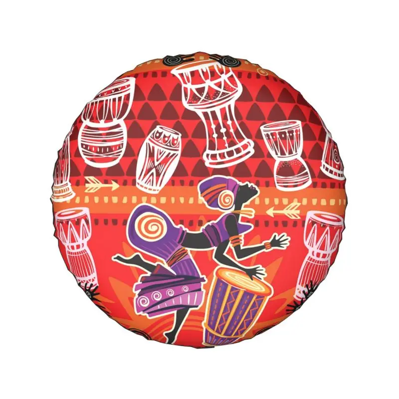 African Tribal Ethnic Dancing Pattern Spare Tire Cover for Toyota Land Cruiser Prado 4WD 4x4 SUV Car Wheel 14