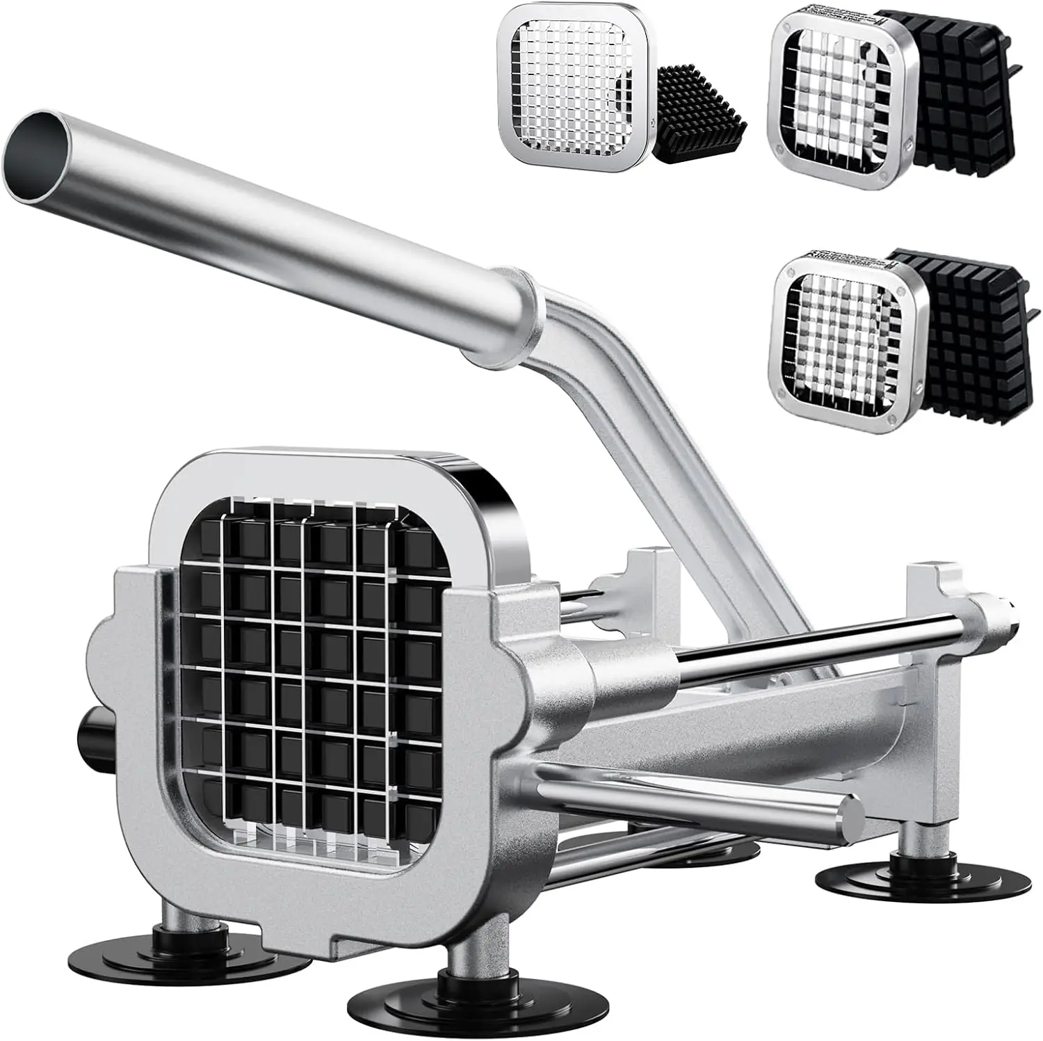 

Heavy Duty Potato Slicer, Stainless Steel French Fry Cutter for Vegetables with Multiple Blade Sizes