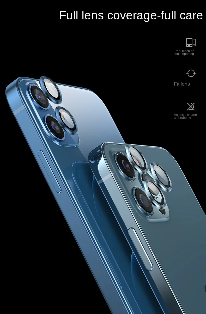 Kameraobjektiv-Schutzglas für iPhone 14 13 12 11 Pro Max Objektiv Metallringschutz auf iPhone 12 13 Mini 14Plus 14Pro Max Film – Detail 3