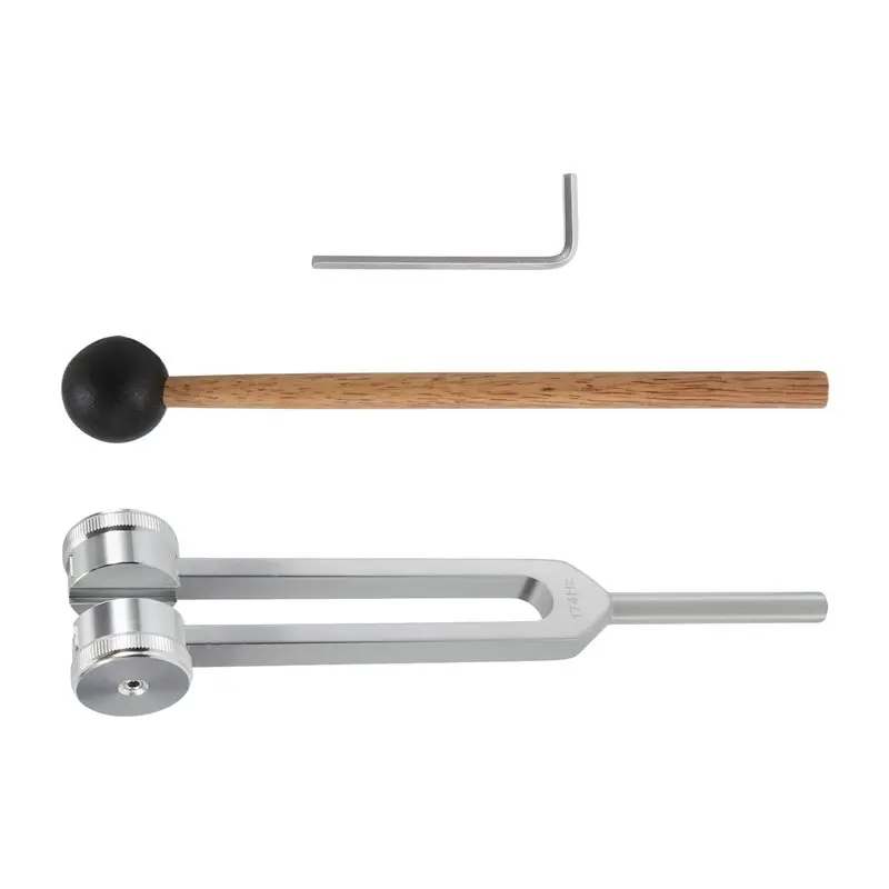 Y115A HOT  174 Hz Tuning Fork for Healing Repair Reliever Stress & Healing Musical Instrument with Silicone Hammer Tuning Fork