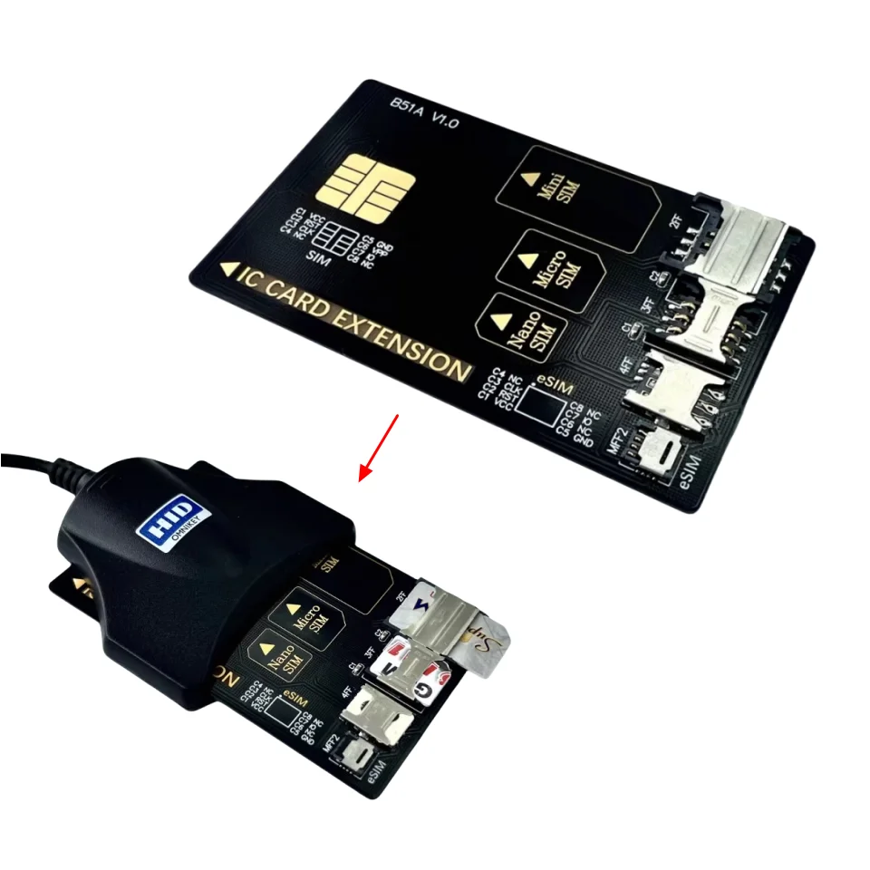 Adaptador de transferencia de tarjeta inteligente para teléfono móvil 4 en 1, tarjeta de prueba de apertura, extensión de tarjeta IC, soporte Mini Micro Nano SIM/eSIM, novedad de 2025