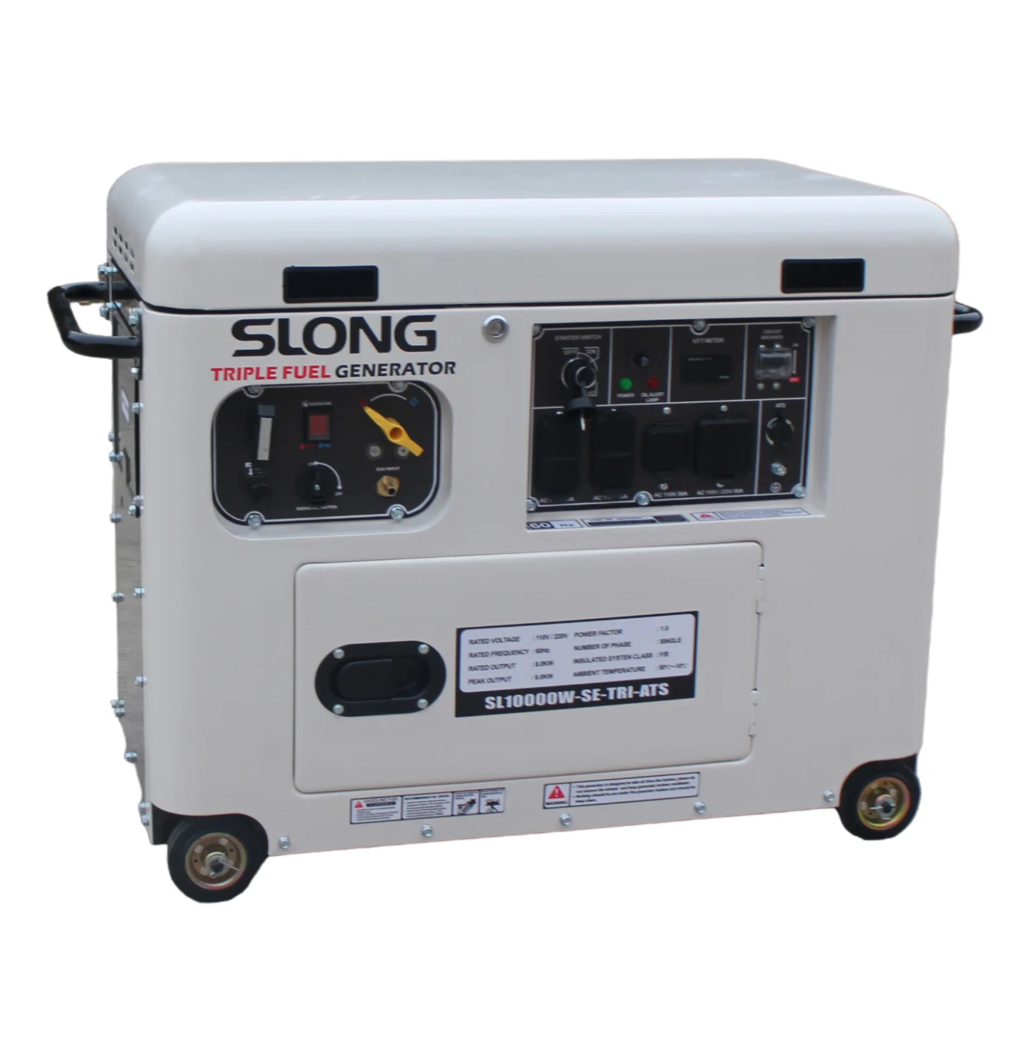 E.SLONG BRAND silent 8000 watt tri fuel  propane natural  powered portable generator