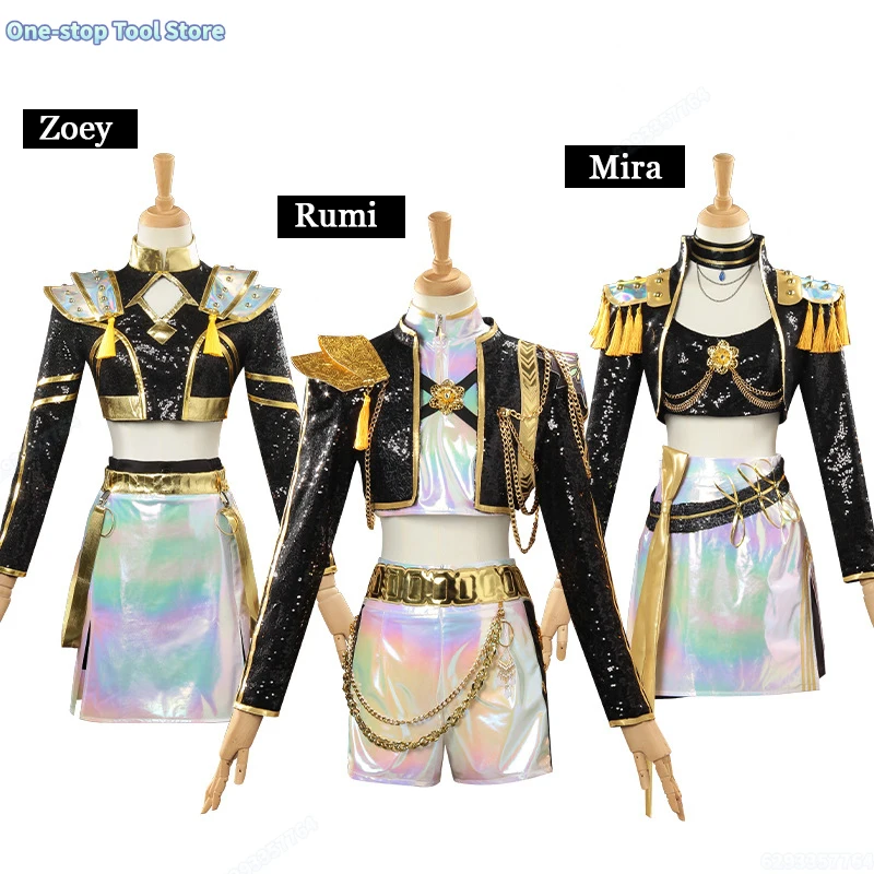 Costume de Cosplay du film animé k-pop Zoey Rumi Mira, uniforme de fille idole, perruque, jeu de rôle, tenues de carnaval d'halloween