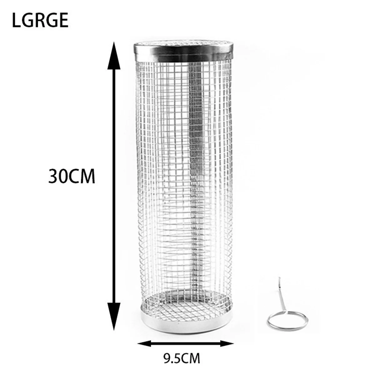 BBQ Basket Stainless Steel Rolling Grilling Basket Wire Mesh Cylinder Grill Basket Portable Round Outdoor Camping Barbecue Rack image 4