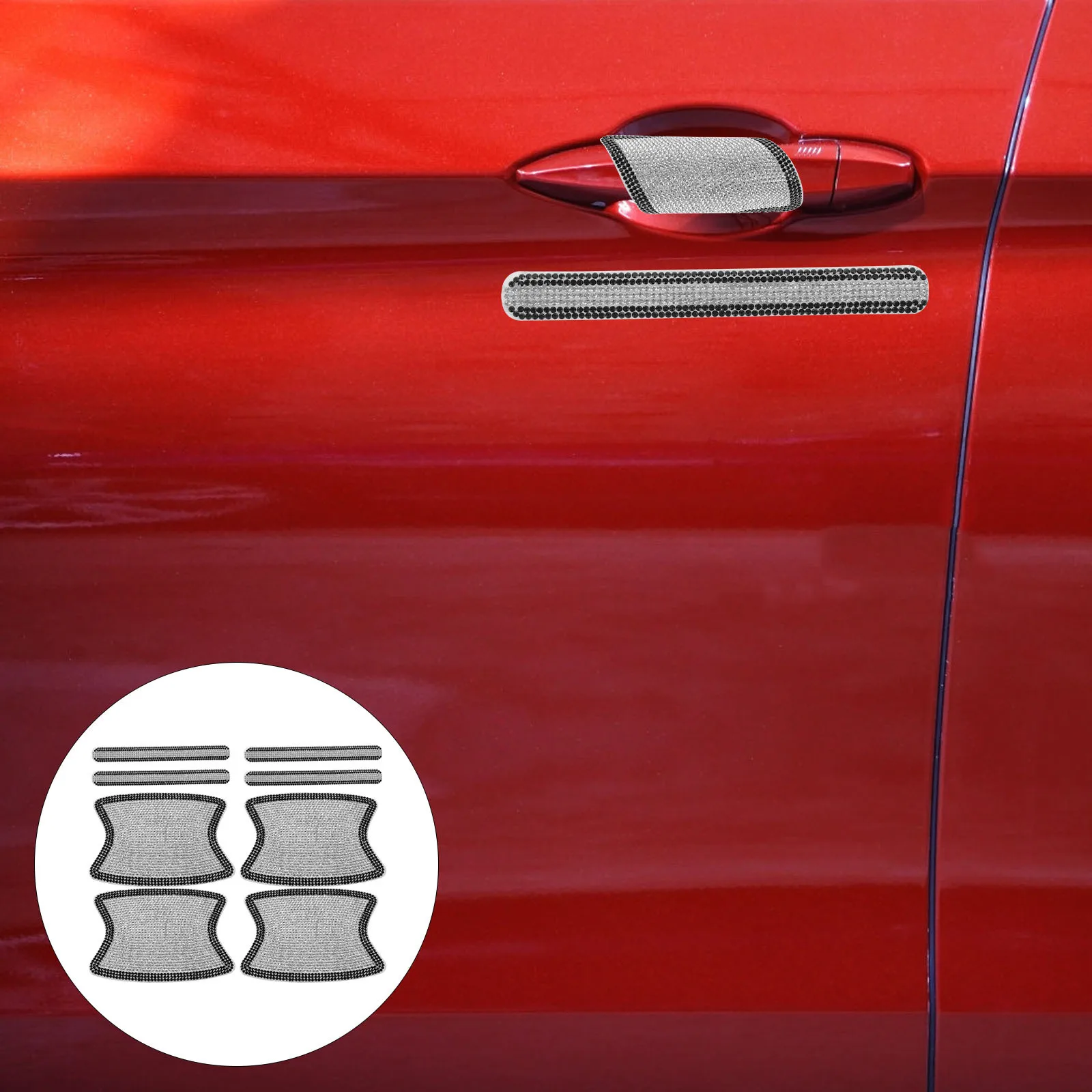 

1 Set Car Door Handle Stickers Bling Glitter Decals Scratch Proof Universal Fit For Most Cars Auto Exterior Accessories Car