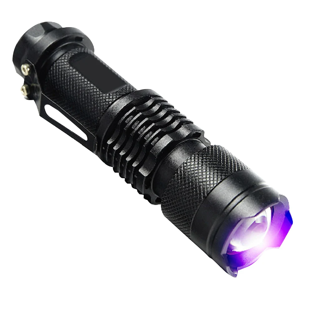 LED UV 손전등 배터리 구동 돈 확인, 보라색 빛, 애완 동물 소변 얼룩 감지기 도구, 자외선 토치