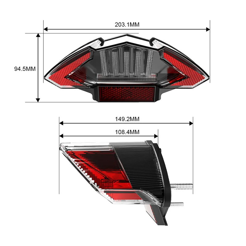 E24 الدراجات النارية الخلفية الذيل ضوء لسيارات BMW R1200GS F800 G650 F650 GS داكار R S ST ADV مصباح مكبح DRL وقف الضوء E-Mark الضوء الخلفي