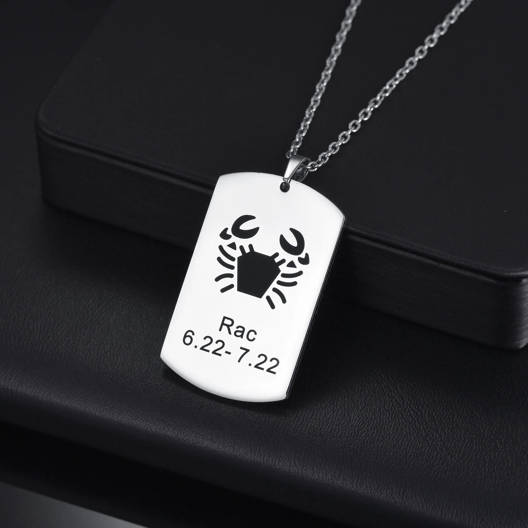 Stainless Steel 12 Horoscope Zodiac Sign Silver Color Pendant Necklace Aries Leo Wholesale Dropshipping Constellation Jewelry