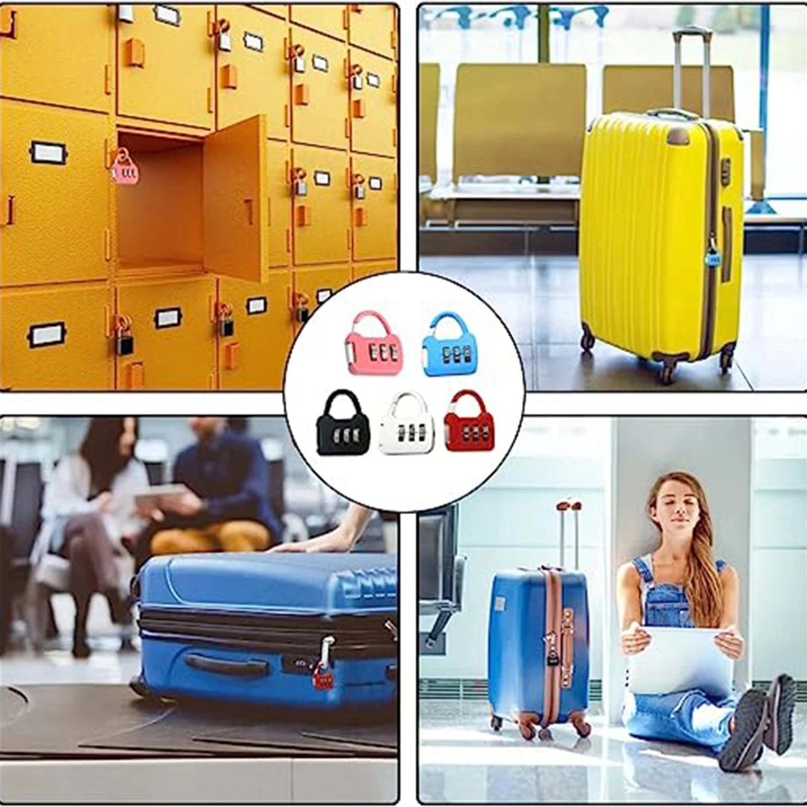 1Pc Mutilcolor Mini Wachtwoord Hangslot Trolley Case Sluizen Student Slaapzaal Kast Sluizen Rugzak Rits Lock El