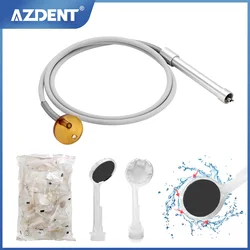 AZDENT-Juego de espejos de succión desechables dentales, succión de plástico + espejo bucal antiniebla, mango de acero inoxidable, instrumentos de odontología