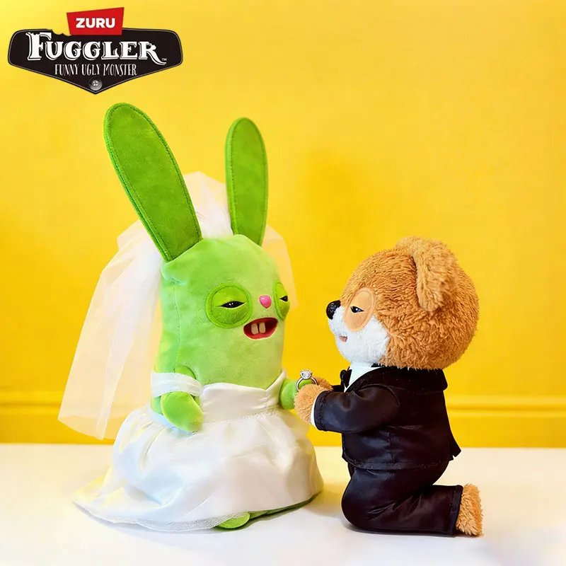

2 шт. плюшевые игрушки Fuggler Wedding Love Fuggs, 9 дюймов, забавные монстры с зубами, мягкие набивные куклы, подарки на День святого Валентина, коллекционные