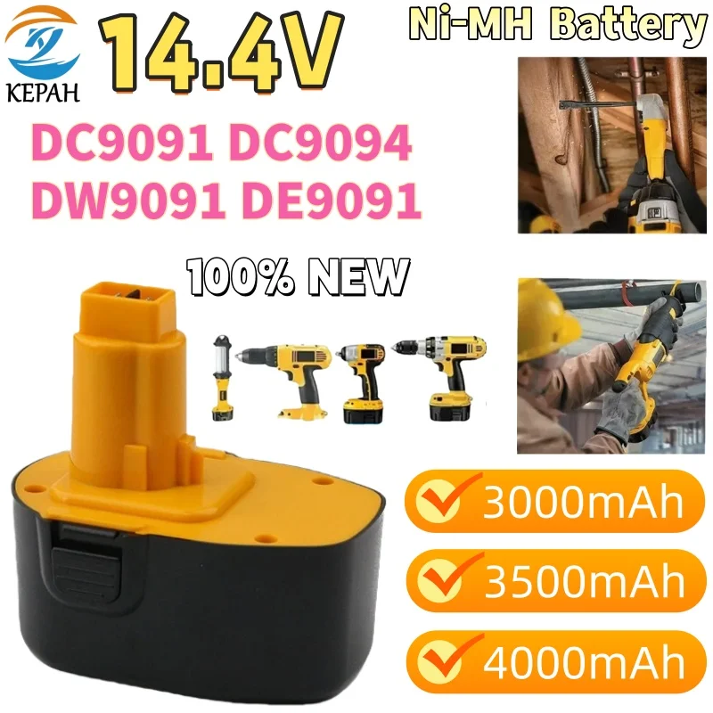 

NEW 12.8Ah For 14.4V Ni-MH Replacement Battery XRP DC9091 DC9094 DW9091 DE9091 DE9092 14.4 Volt Cordless Power Tools