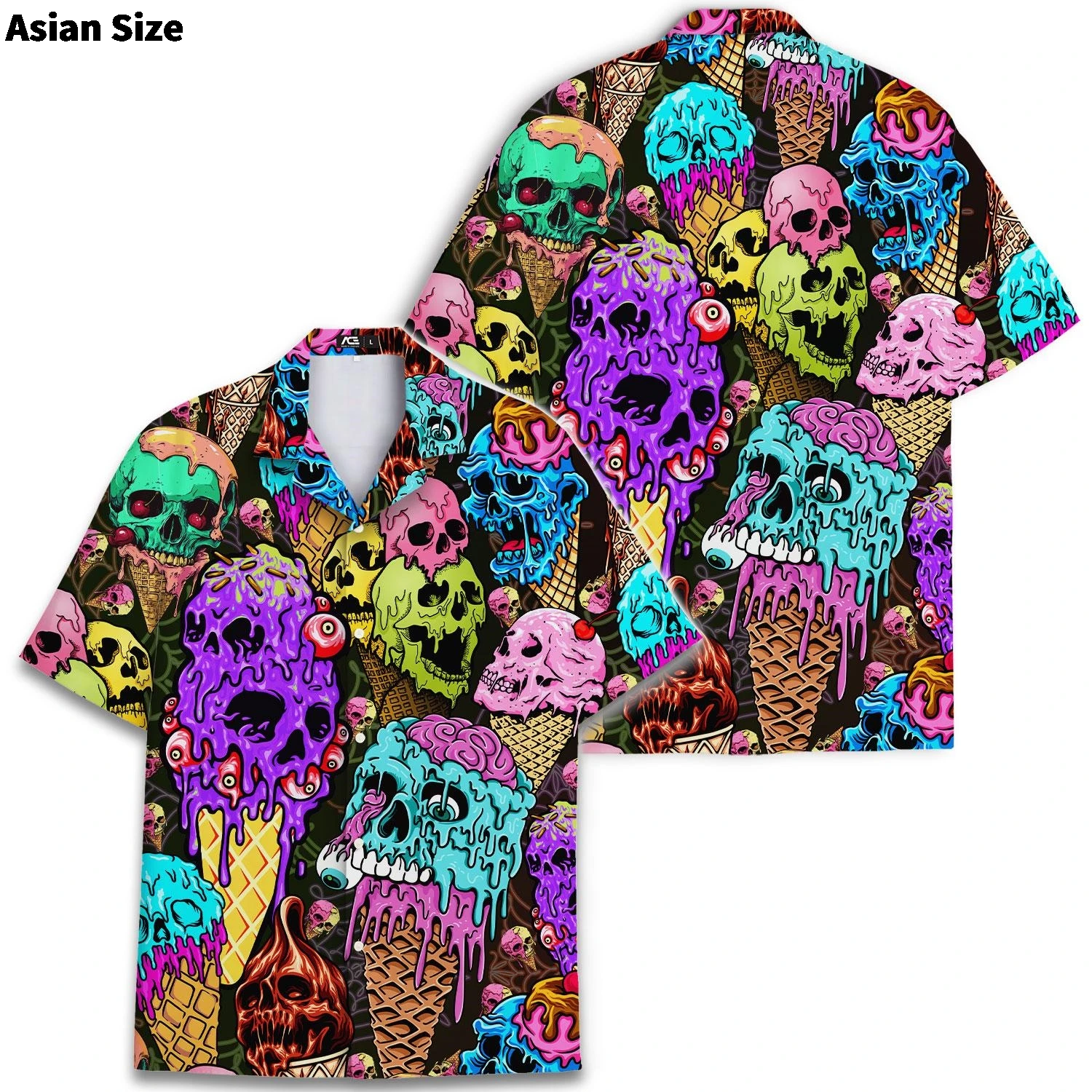 2025 Cold Ice Cream Hawaii Shirt Unisex 3D Printed Funny Popsicle Aloha Shirts Summer Short Sleeve Beach Lapel Blouse Tops