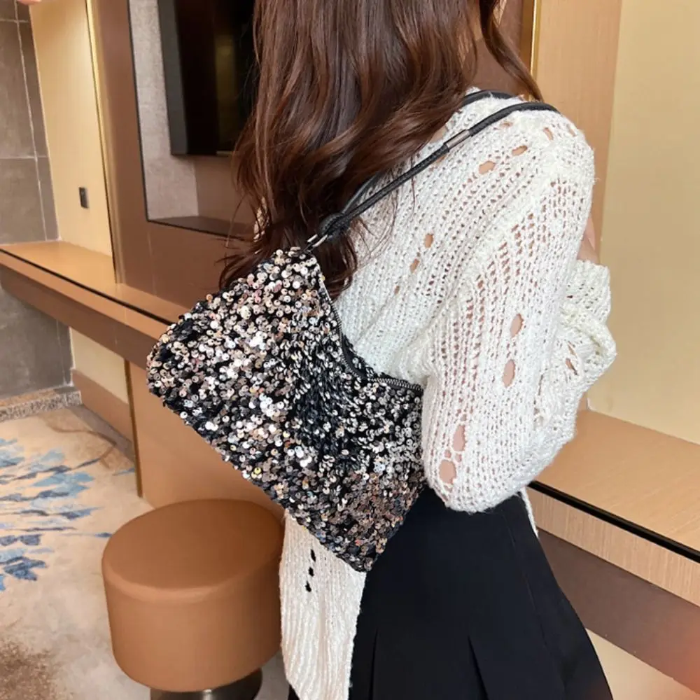 

Простые однотонные сумки через плечо с блестками, корейский стиль, сумка для телефона, сумки на плечо с блестками, карманная сумка INS, вечерний клатч, женский