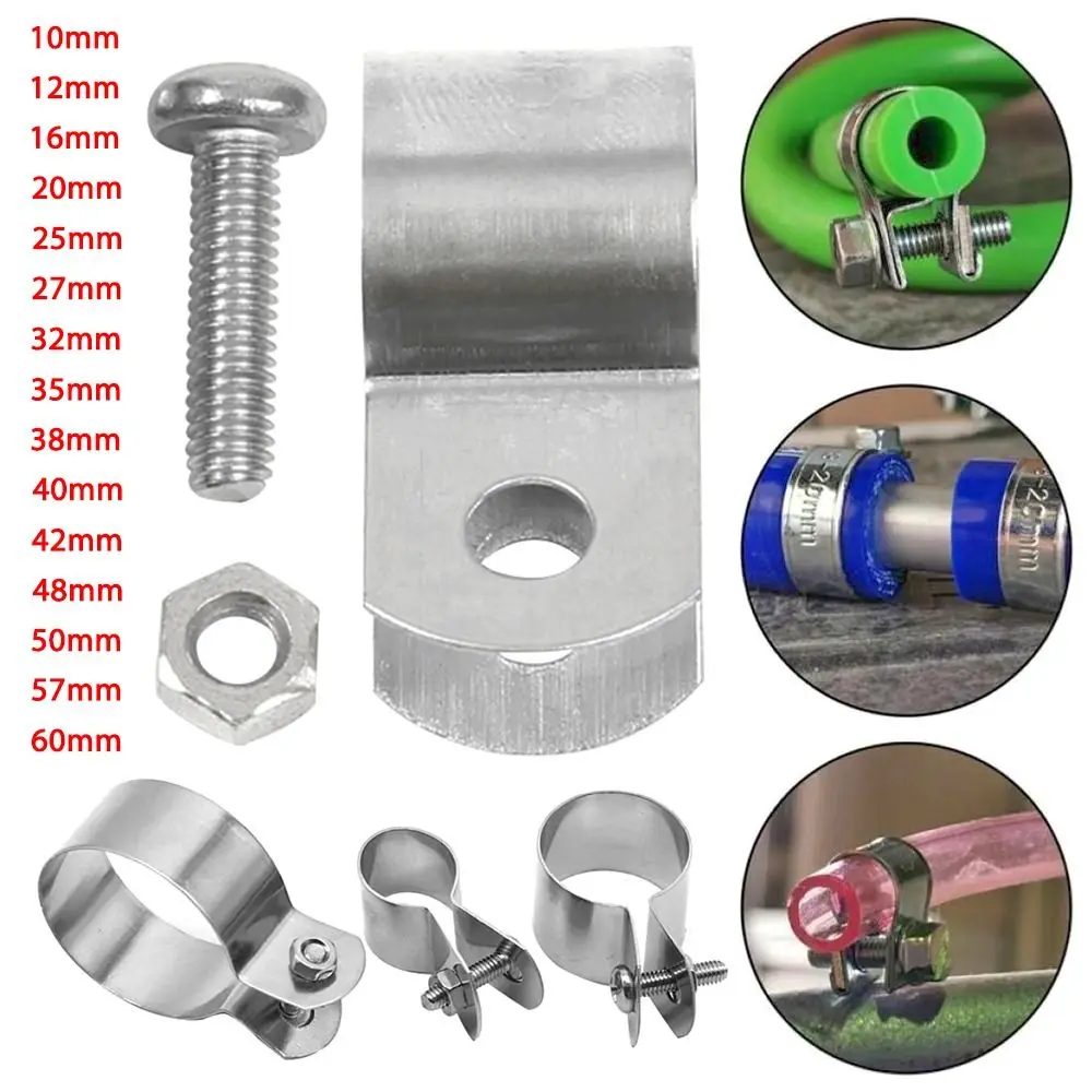 1 szt. ze śrubami nakrętki zacisk węża nowy sprzęt mocujący zacisk uziemiający w kształcie skrzydła 304 średnica ze stali nierdzewnej 10mm-60mm klamra rurowa