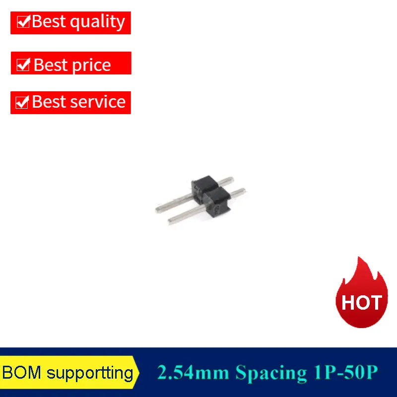 10pcs/lot 2.54mm 2.54 Pin Header Single Row Male Breakaway PCB Board Strip Connector Pinheader 1x2P/3/4/5/6/7/8/10P/12/20 40Pin