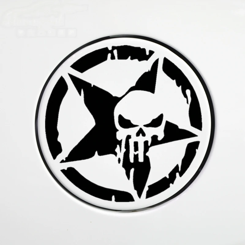 Car Stickers Skulls Five Pointed Stars Reflective Decals For Fuel Tank Tap Trunk Bumper Motorcycle Helmet Laptop iPhone
