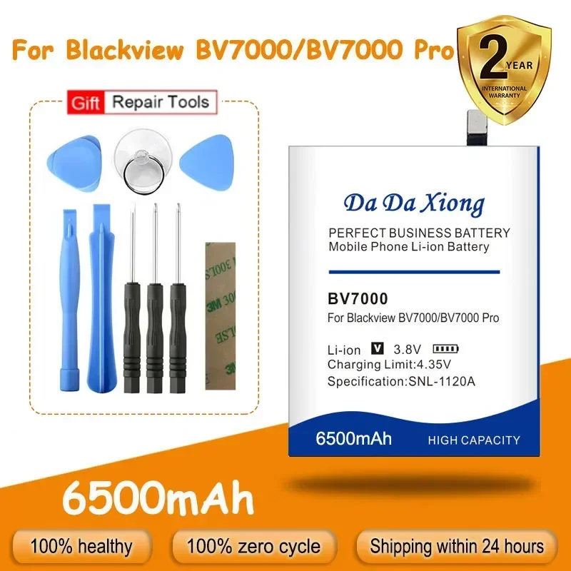 DaDaXiong 6500mAh V575868P BV7000 Battery For Blackview Pro Replacement Phone + Kit Tools