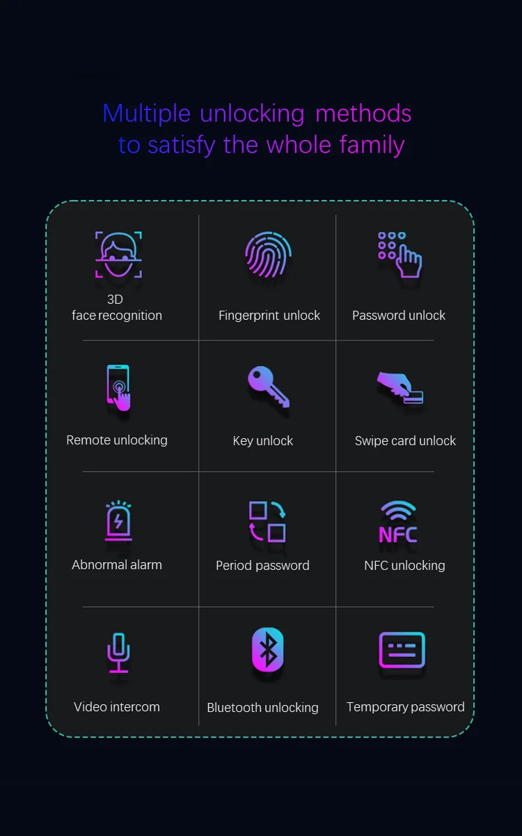 Wifi Deadbolt Smart Front Door Lock Fingerprint Locks Support Face Recognition Mechanical Key Password APP Control Unlock