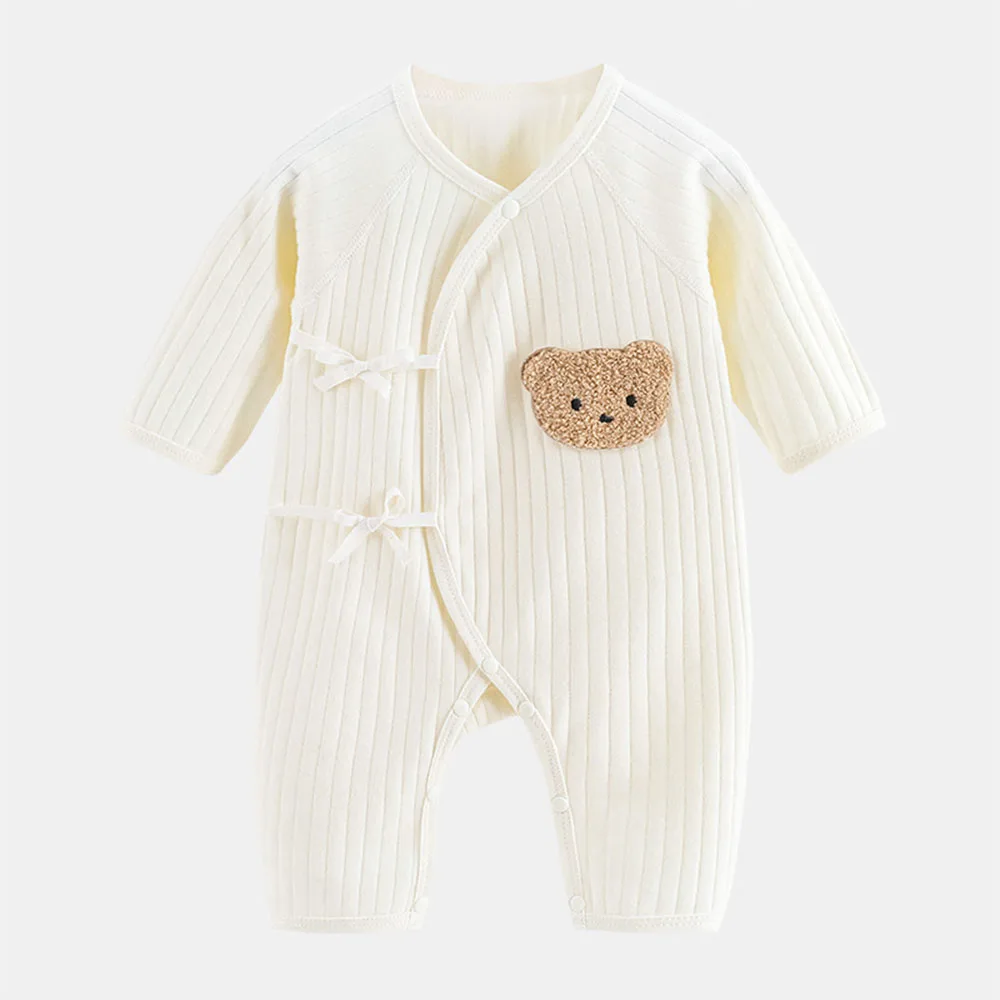 Personalized Custom Of Newborn Four Season Jumpsuit,Embroidered Baby Internet Famous Teddy Bear Clothing Baby Gift Package