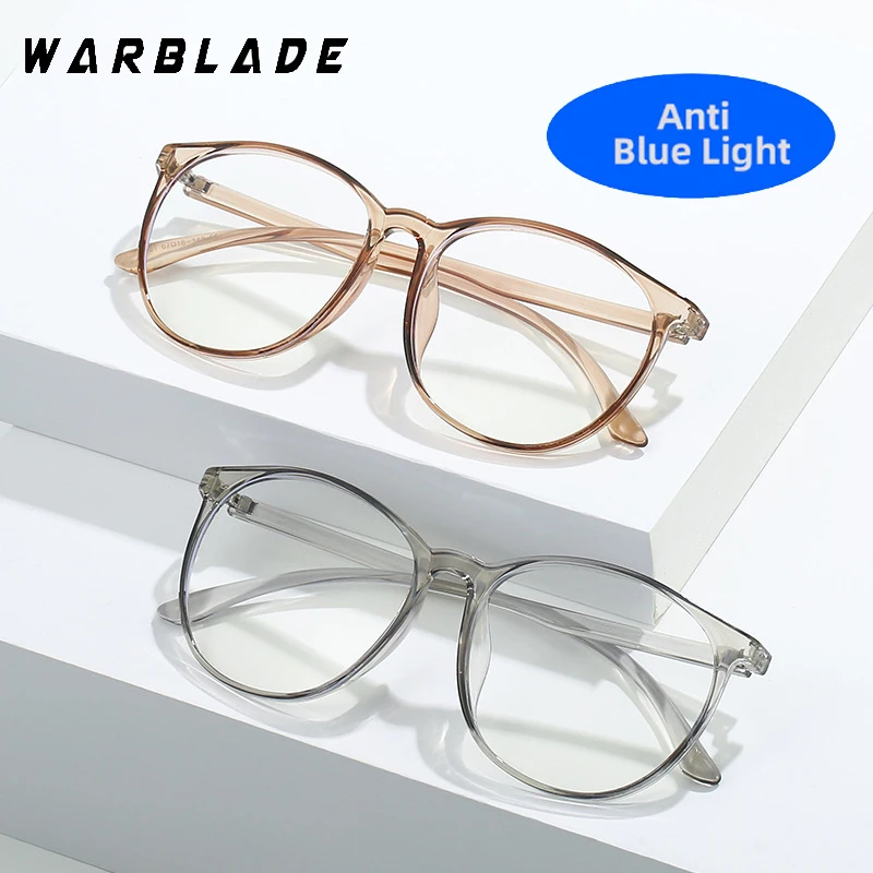 Round Ultra Light Anti Blue Light Computer Glasses Trendy Large Frame Optical Spectacles Glasses Clear Lens Oversized Glasses