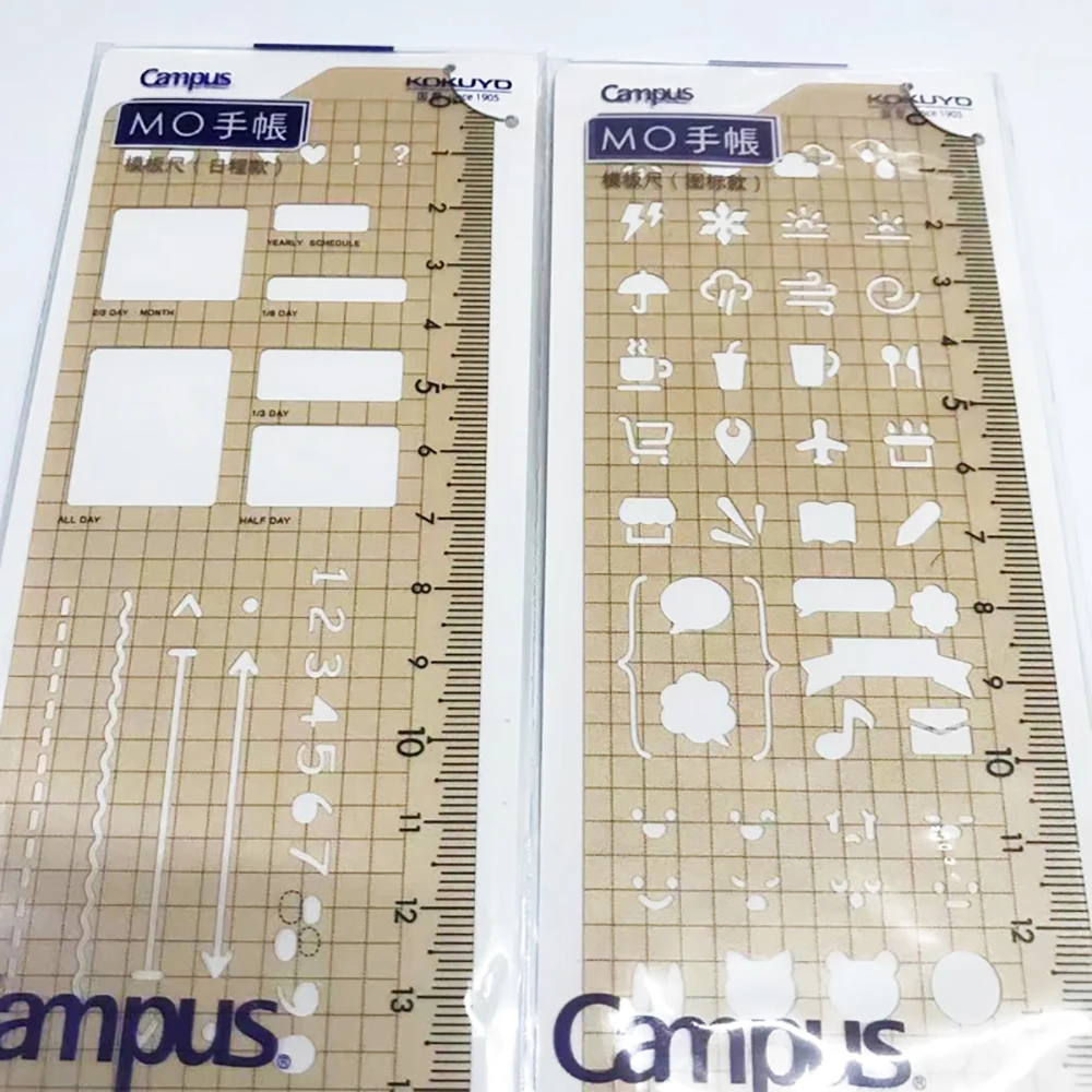 Japanese Stationery kokuyo Campus Hand Account Book Accessories Multi-functional Template Ruler Creative Cute Kawaii Ruler