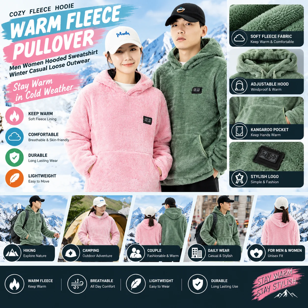 Heated Jacket Men Women 9 Heating Zones Electric Heating Hooded Winter Thermal Coat Outdoor Warm (Not Included The Power Bank)
