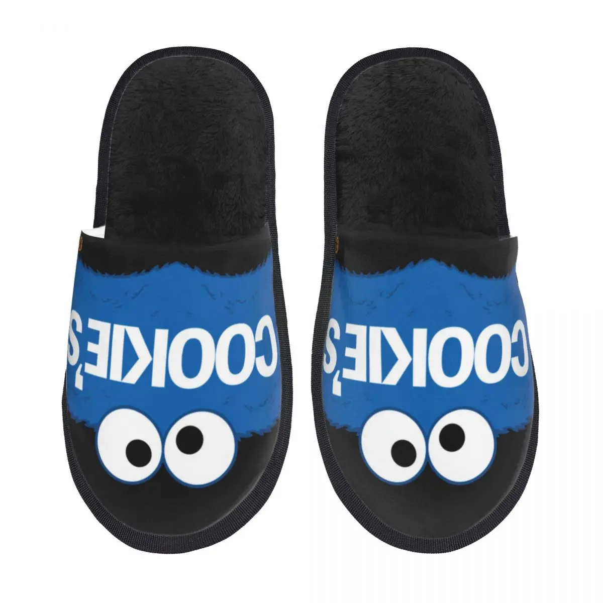 Cookies Monsters Furry Slippers Non Slip Soft Household Cotton Fur Slippers Slides Living Room