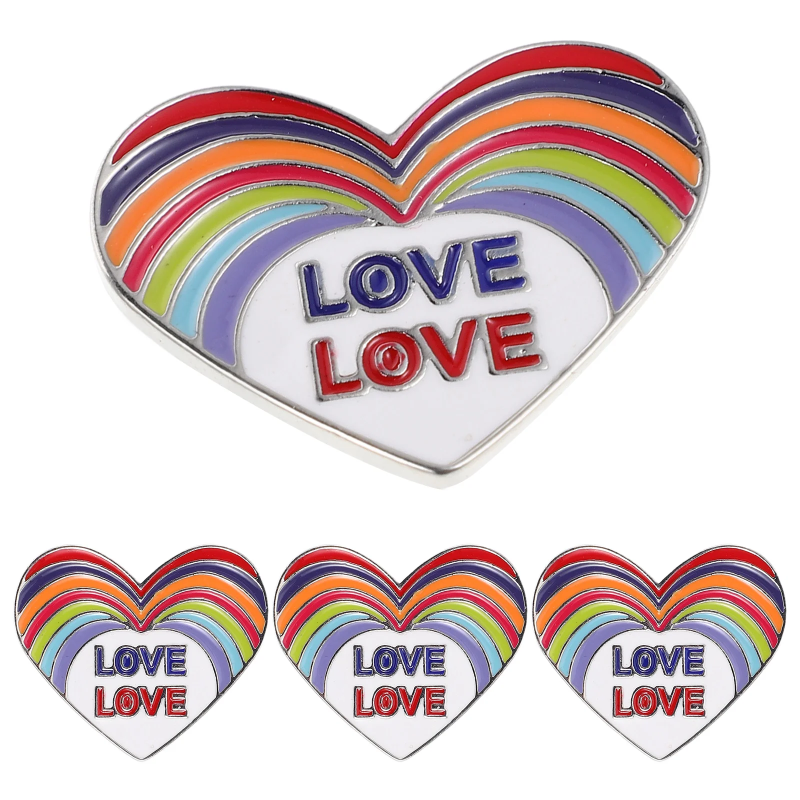 

4Pcs Rainbow Heart Brooches Creative Zinc Alloy Pride Pins for Jackets Bags Clothes Valentine's Day Birthday Gifts