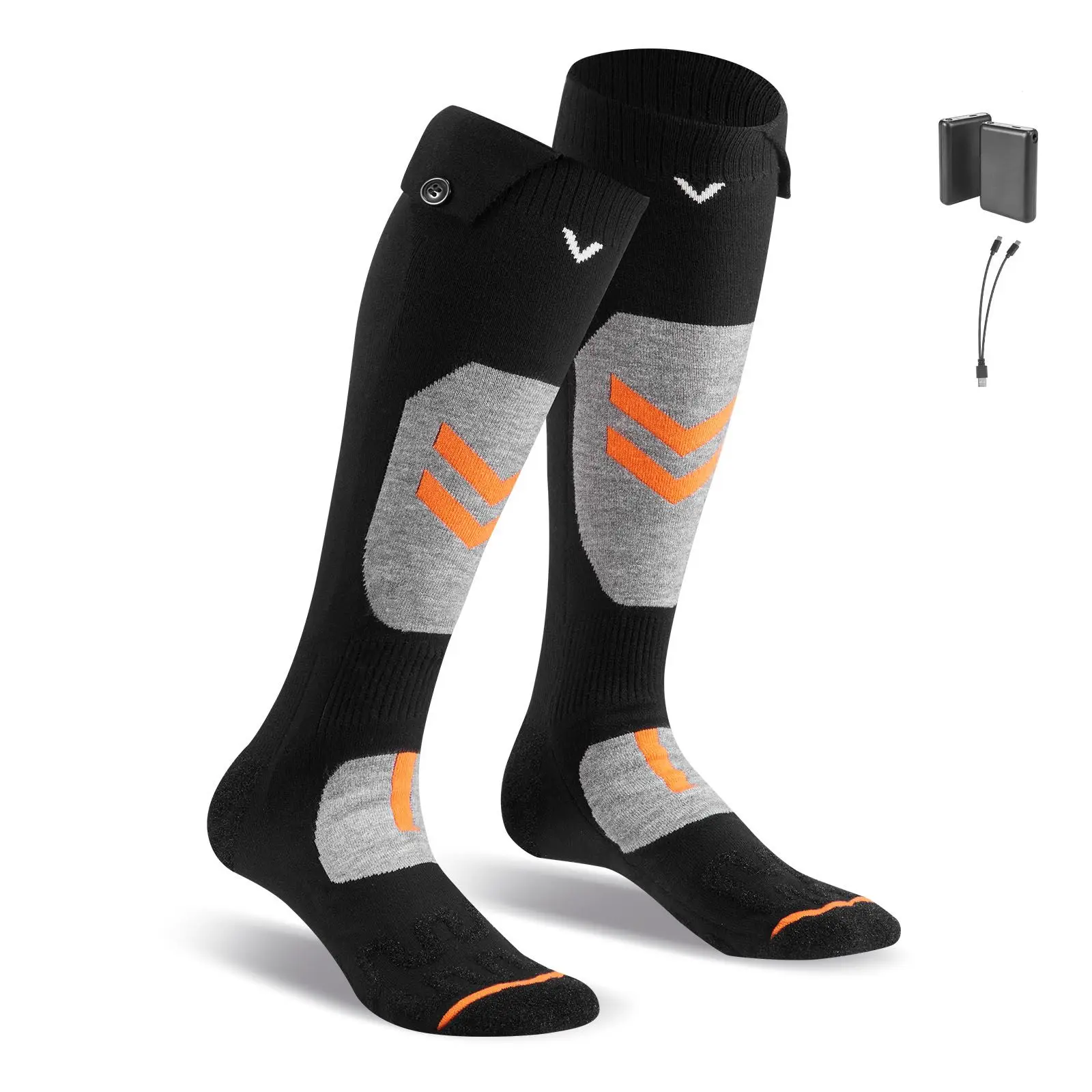 Heated Socks, 5000mAh Battery Powered, Rechargeable with 4 Levels, Electric APP Control for Men Women, Foot Warmer Hunting