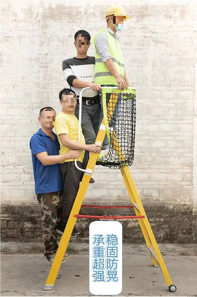 Isolierte, verdickte, glasfaserverstärkte Kunststoff-Sicherheits-Fischgrätenleiter, Plattformleiter, Handlauf, Zaun, Sicherheit