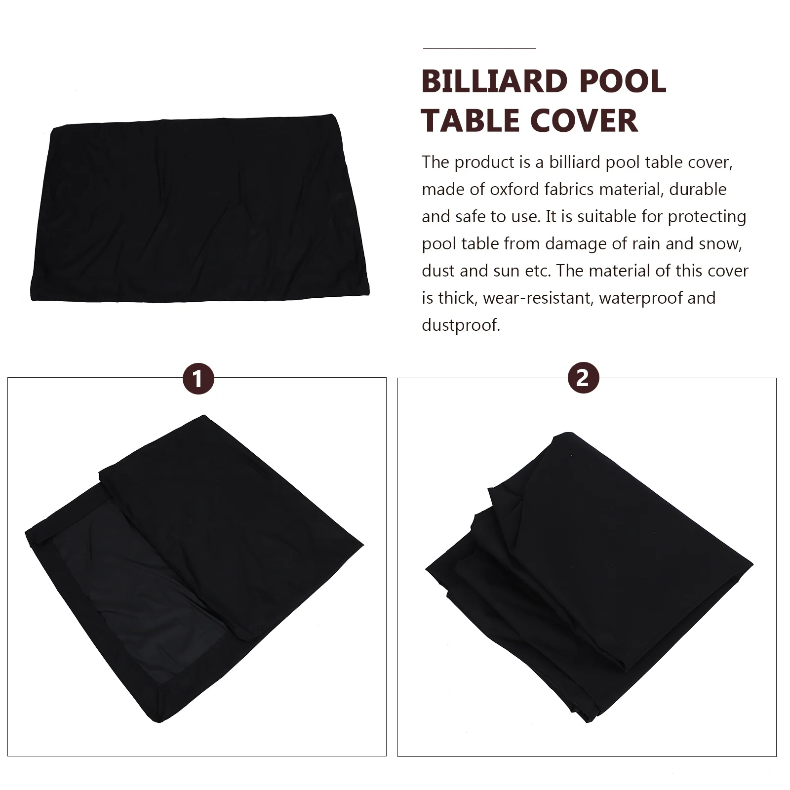 غطاء طاولة حمام السباحة قماش أكسفورد مقاوم للماء والغبار غطاء أثاث خارجي شديد التحمل لطاولة البلياردو بالأشعة فوق البنفسجية والمطر والثلج #3