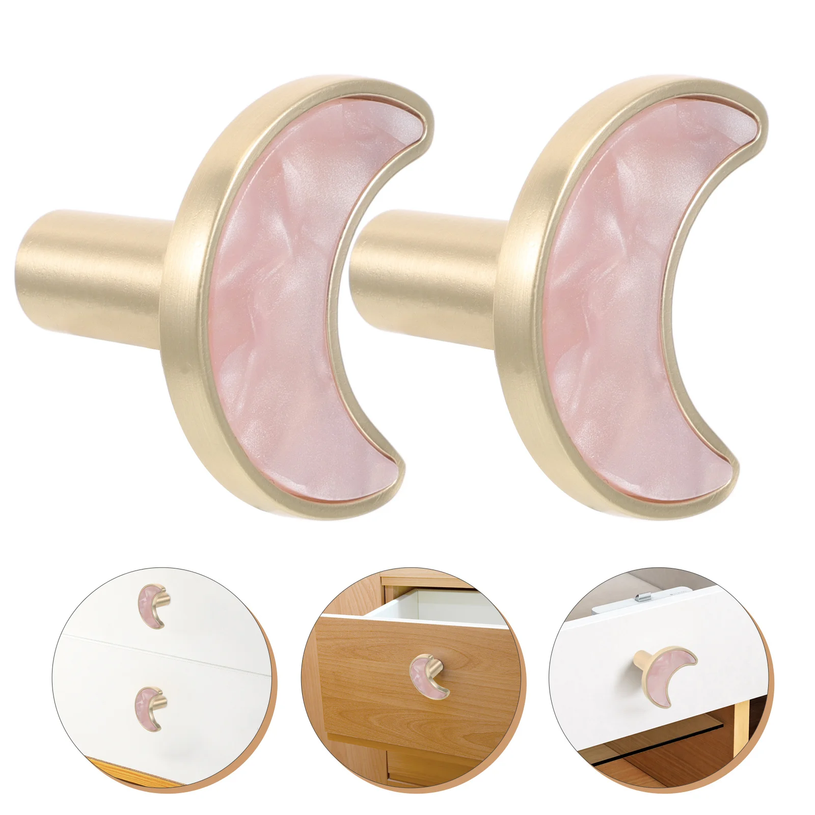 

1Pair Modern Minimalist Moon Shaped Zinc Alloy Cabinet Drawer Dresser Handles Kitchen Wardrobe Pulls Dresser Handles
