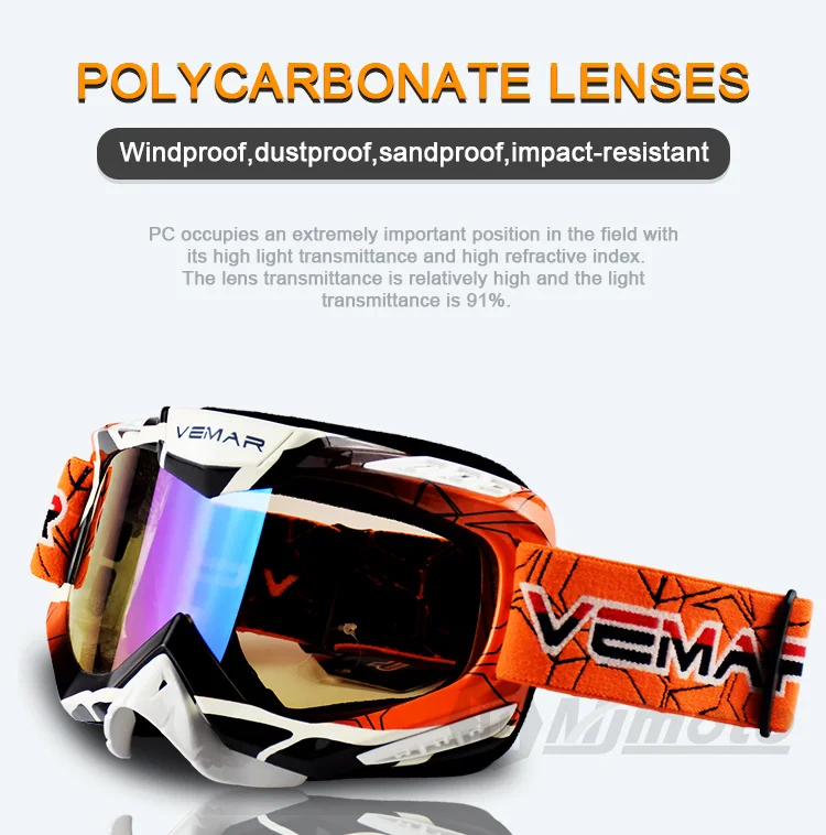 

CE Certification Off-Road Motorcycle Goggles Motocross Goggles Windproof Motorbike Goggles Anti-impact Skiing Snowmobile Goggles