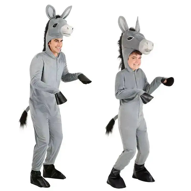 Halloween Cosplay Children\'s Day Costume Picture Book Story Stage Performance Adult Children Mule Animal Donkey Costume