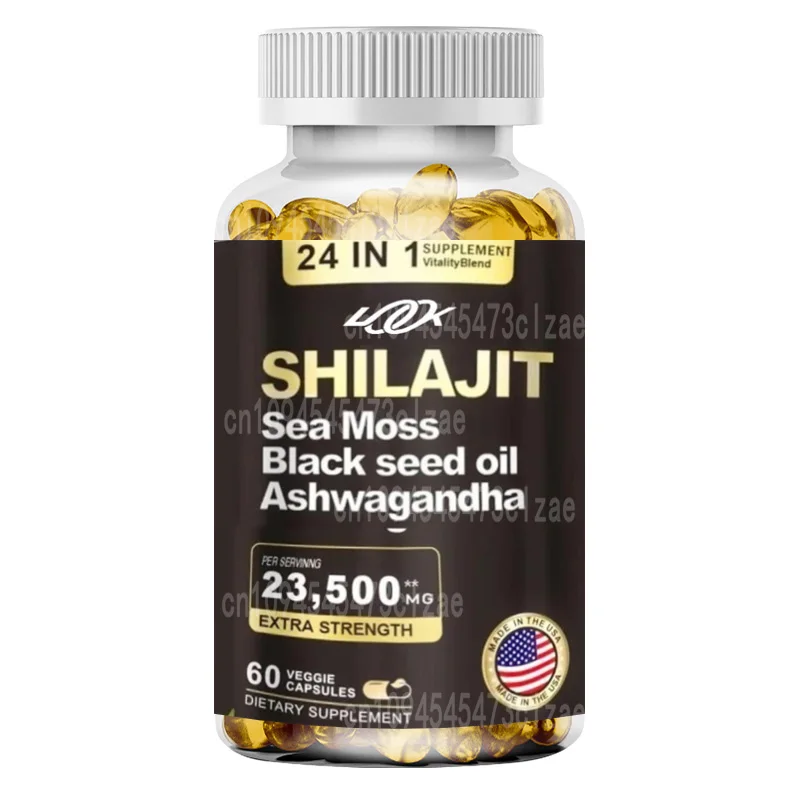 Shilajit Seaweed, Black Seed Oil, Rhodiola Rosea, Burdock, Ginseng, Cordyceps Sinensis, Nettle, Turmeric Eat -60capsule